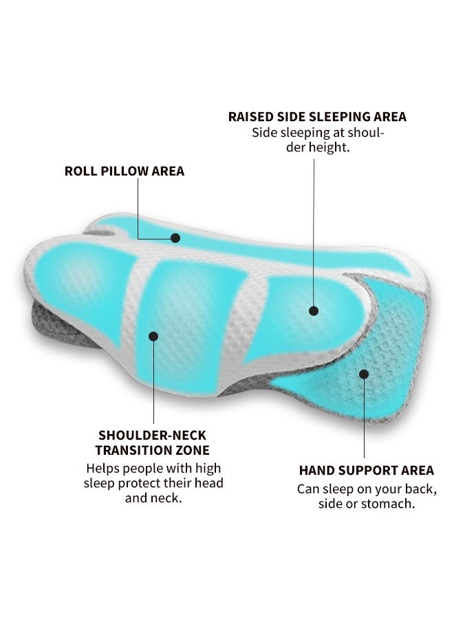 Cervical Pillow for Shoulder and Neck Pain Relief - Ergonomic Neck Pillow for Side, Back