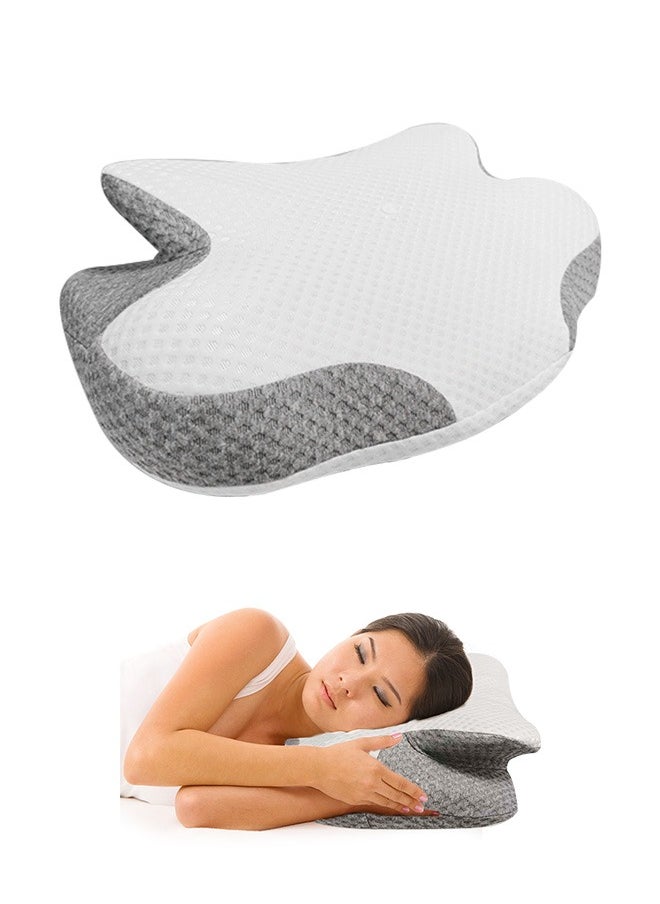 erfly Shape Cervical Pillow for Sleeping, Memory Foam Contour Neck Pillows with Breathable Pillowcase, Ergonomic Neck Support Pillows for Side, Back Stomach Sleepers