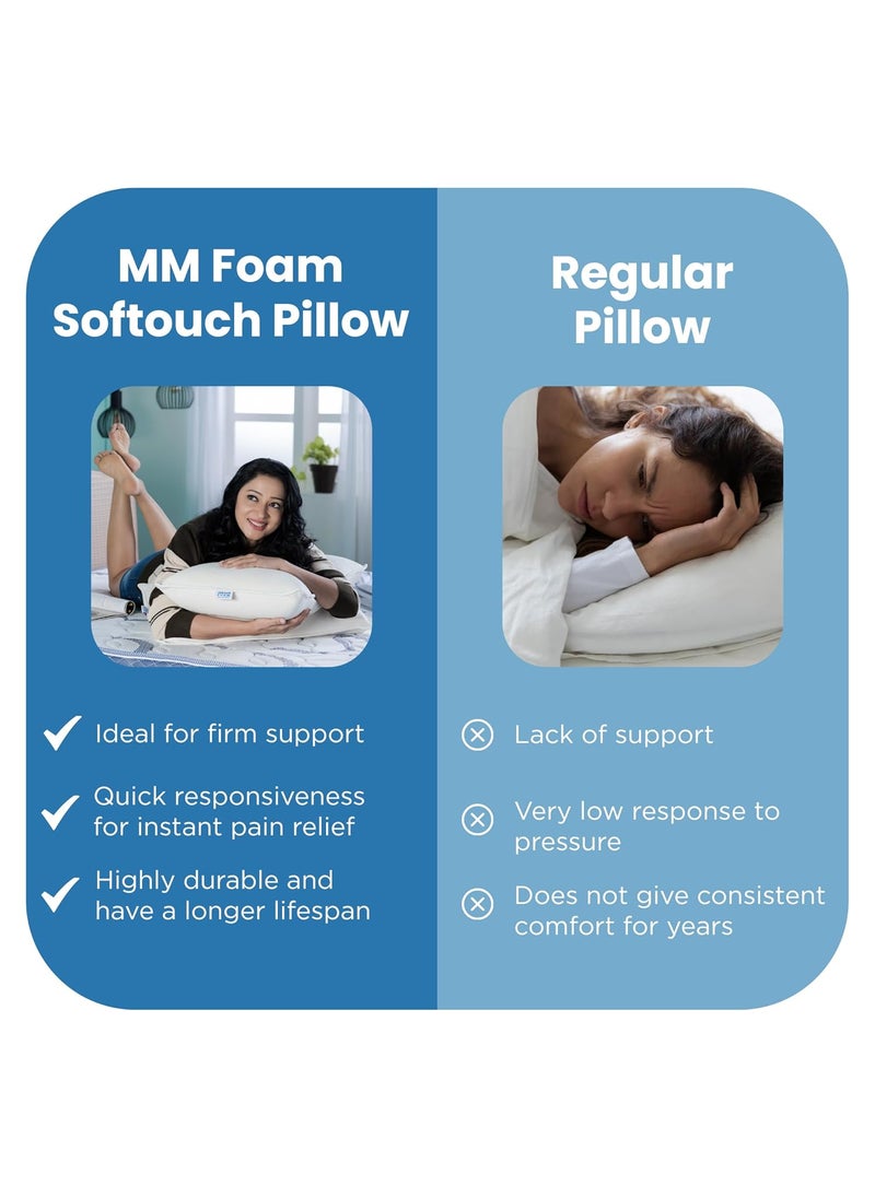 MM FOAM Softouch Pillow 100 LatexPolyfibre Hybrid Great for Cuddling 2575 x 1525 x 6 inches