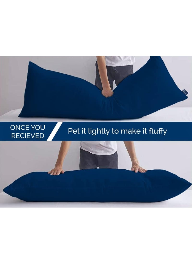 THE WOOD WHITE Soft Microfiber Hug Pillow for Sleeping 18 x 54 inch Full Body Cuddle Pillow Long Pillow for Bed Pregnancy Pillow for Sleeping Large Pillow Blue