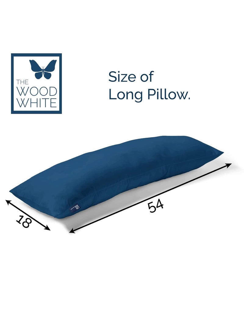 THE WOOD WHITE Soft Microfiber Hug Pillow for Sleeping 18 x 54 inch Full Body Cuddle Pillow Long Pillow for Bed Pregnancy Pillow for Sleeping Large Pillow Blue