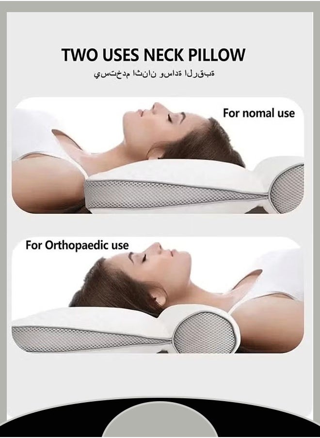 Ergonomic Pillow for Neck and Shoulder Pain, Neck Pillow Orthopedic Correction Repair Traction Contour Pillow Side Sleeper Pillow, Neck Pillow for Sleeping, Cervical Spine Assist Sleep Bed Pillow (B
