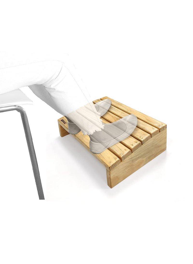 SOLVDINBOX Foot Rest Under Table Wooden Foot Rest Under Desk Ergonomic Pressure Relief for Proper Posture Support Premium Under Desk Footrest Foot Rest with NonSlip Bottom for Office Chair