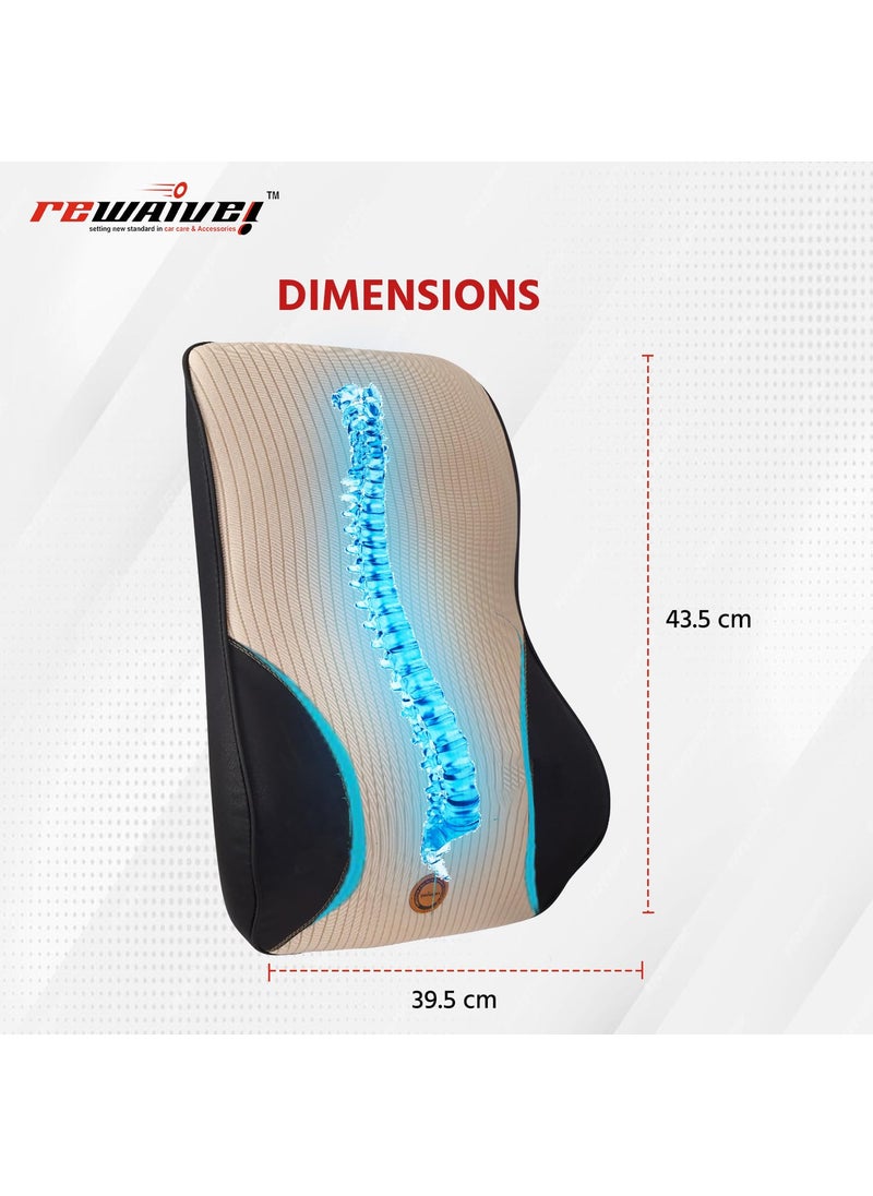 rewaive Ergonomic Chair Cushions for Sitting Lumbar Support Pillow for Office Chair Back Pain Car Seat Back Rest Support and Back Pillow Ultimate Chair Back Support for Comfort Beige