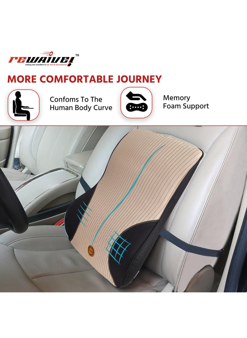 rewaive Ergonomic Chair Cushions for Sitting Lumbar Support Pillow for Office Chair Back Pain Car Seat Back Rest Support and Back Pillow Ultimate Chair Back Support for Comfort Beige