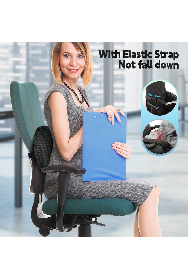 Memory Foam Lumbar Support Back cushion, Adjustable Strap, Improves Posture, Promotes Back Pain Relief, Balanced Firmness Designed, for Office Chair Car Seat Pain Relief
