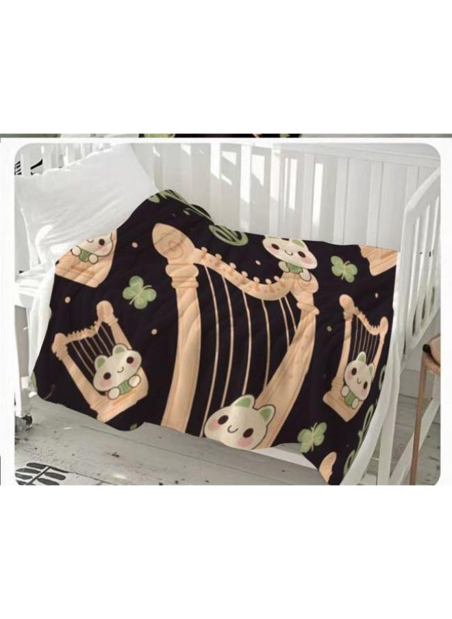 Flannel thin blanket (warm and comfortable, suitable for sleep, gaming, dust removal and sandproof) 150cm*200cm - 1140