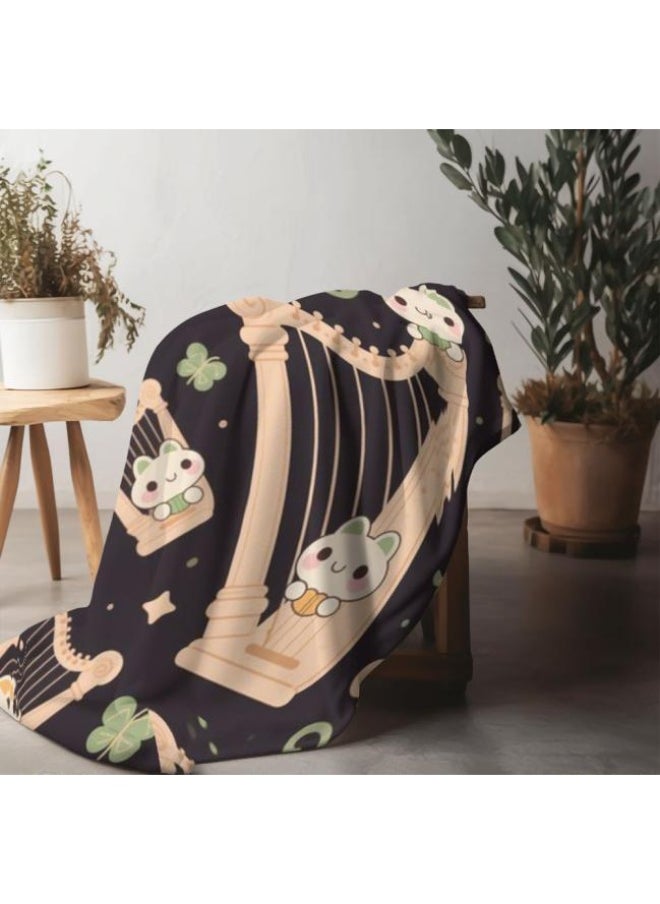 Flannel thin blanket (warm and comfortable, suitable for sleep, gaming, dust removal and sandproof) 150cm*200cm - 1140