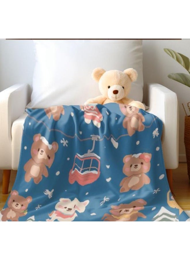 Flannel thin blanket (warm and comfortable, suitable for sleep, gaming, dust removal and sandproof) 150cm*200cm - 1128
