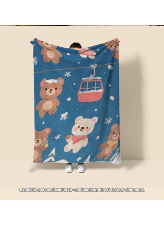 Flannel thin blanket (warm and comfortable, suitable for sleep, gaming, dust removal and sandproof) 150cm*200cm - 1128