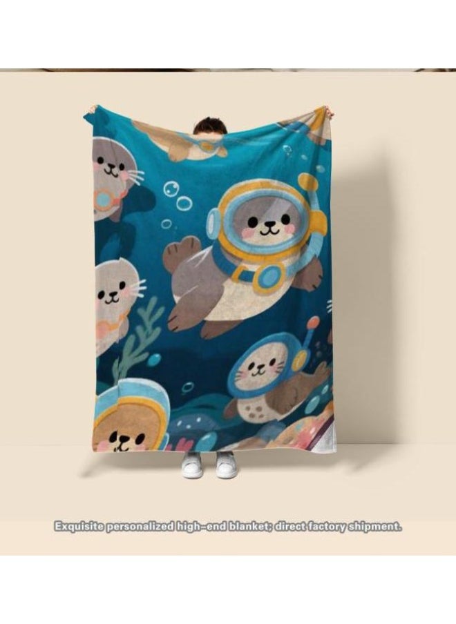 Flannel thin blanket (warm and comfortable, suitable for sleep, gaming, dust removal and sandproof) 150cm*200cm - 946