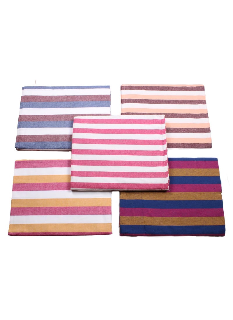 THARUNSHA ELITE Single Size Light Weight Pure Cotton Blanket for Daily UseSoft BedsheetTop SheetThrow Blanket Set of 5 Multicolor