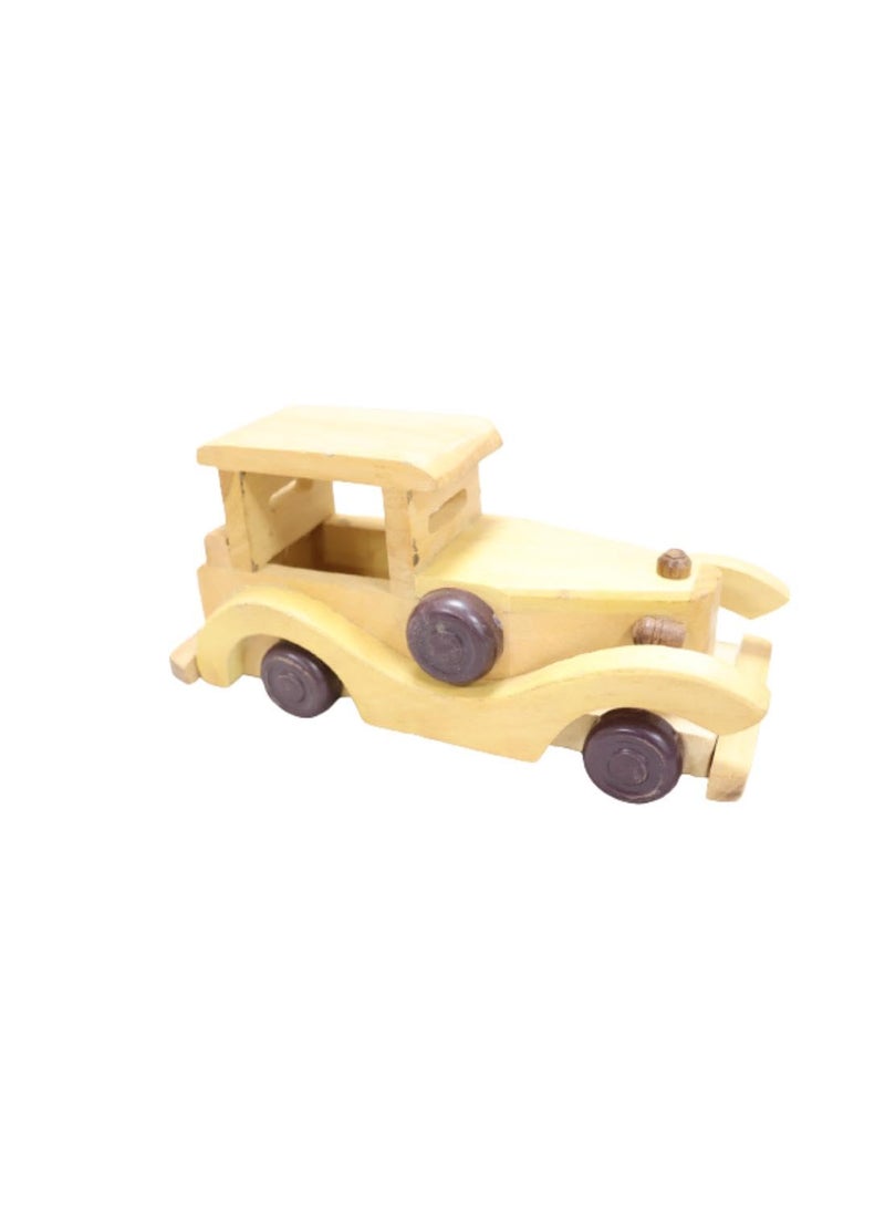 Saras Aajeevika 8 Inches Wooden Car Showpiece for Kids Toy Home Decoration