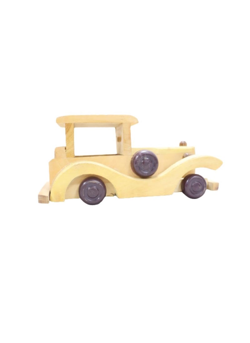 Saras Aajeevika 8 Inches Wooden Car Showpiece for Kids Toy Home Decoration