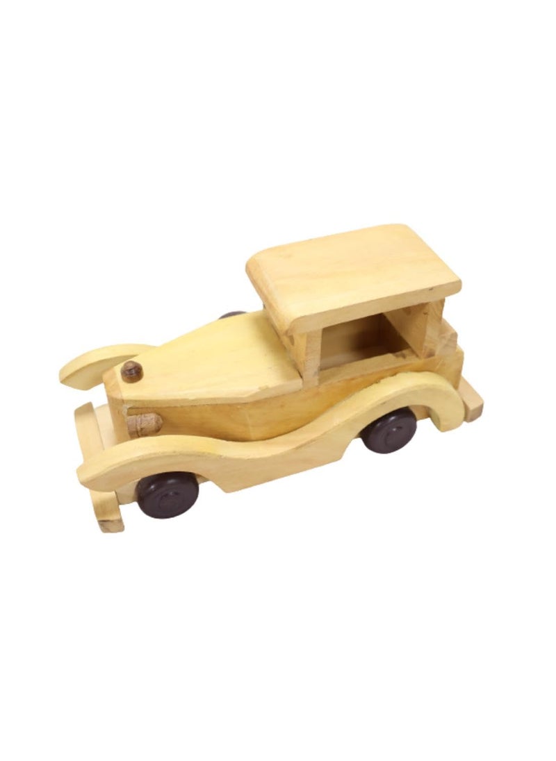 Saras Aajeevika 8 Inches Wooden Car Showpiece for Kids Toy Home Decoration