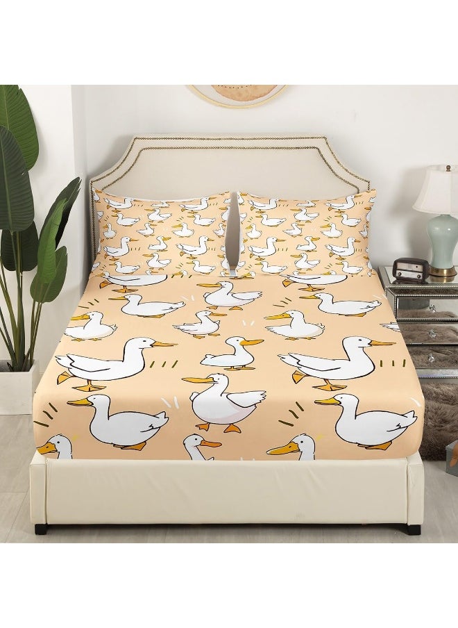 Homewish Cute Duck Fitted Sheet Full Size