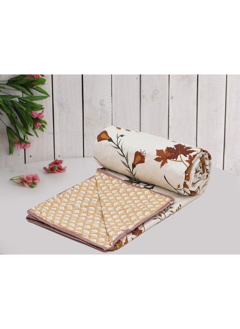 COZY FURNISH Super Soft Brushed Microfiber Cotton 210TC Bedding SetKing Size Bedsheet with Pillow Covers and Double Dohar with Fallen4 pc Bedding Set Cream