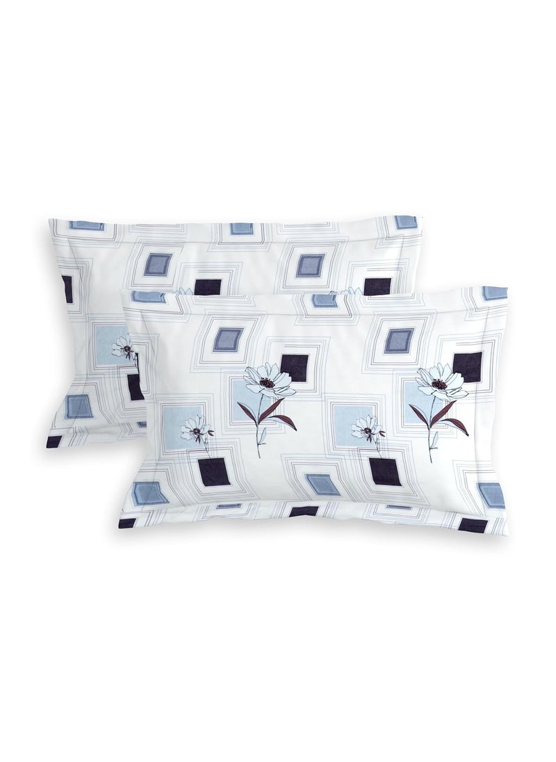 RD TREND Presents Luxurious Glace Cotton Super Soft 210 TC 360 Elastic Fitted Bedsheet King Size 78X72X8 Inch with 2 Pillow Covers Color White Box