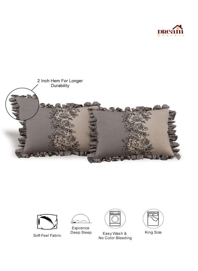 Dream Weaverz Polycotton Printed Double Bed Size Fitted Elastic Bedsheet2 Pillow Cover260 Thread 72 x 78x7 Home Bedroom