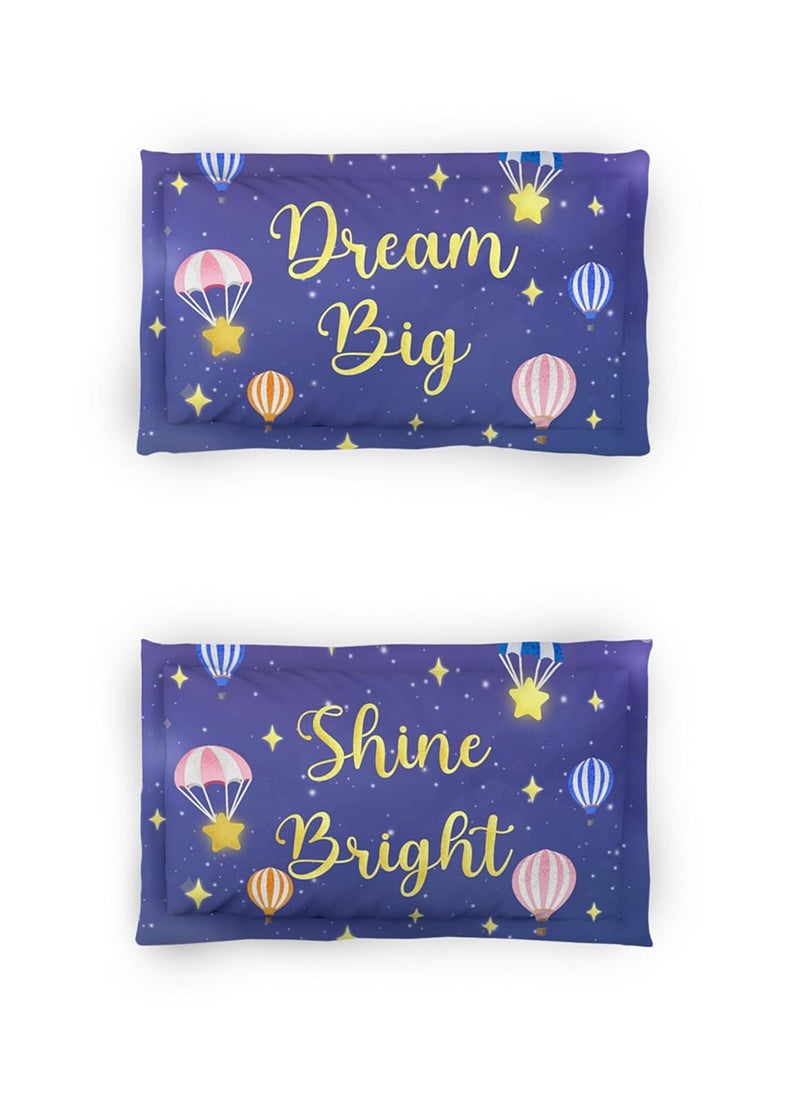 Ddecor Little Brats Collection Bedsheet Set 100 Cotton Bedsheet for Double Bed 145 TC Kids Double Bedsheet with 2 Pillow Covers Blue