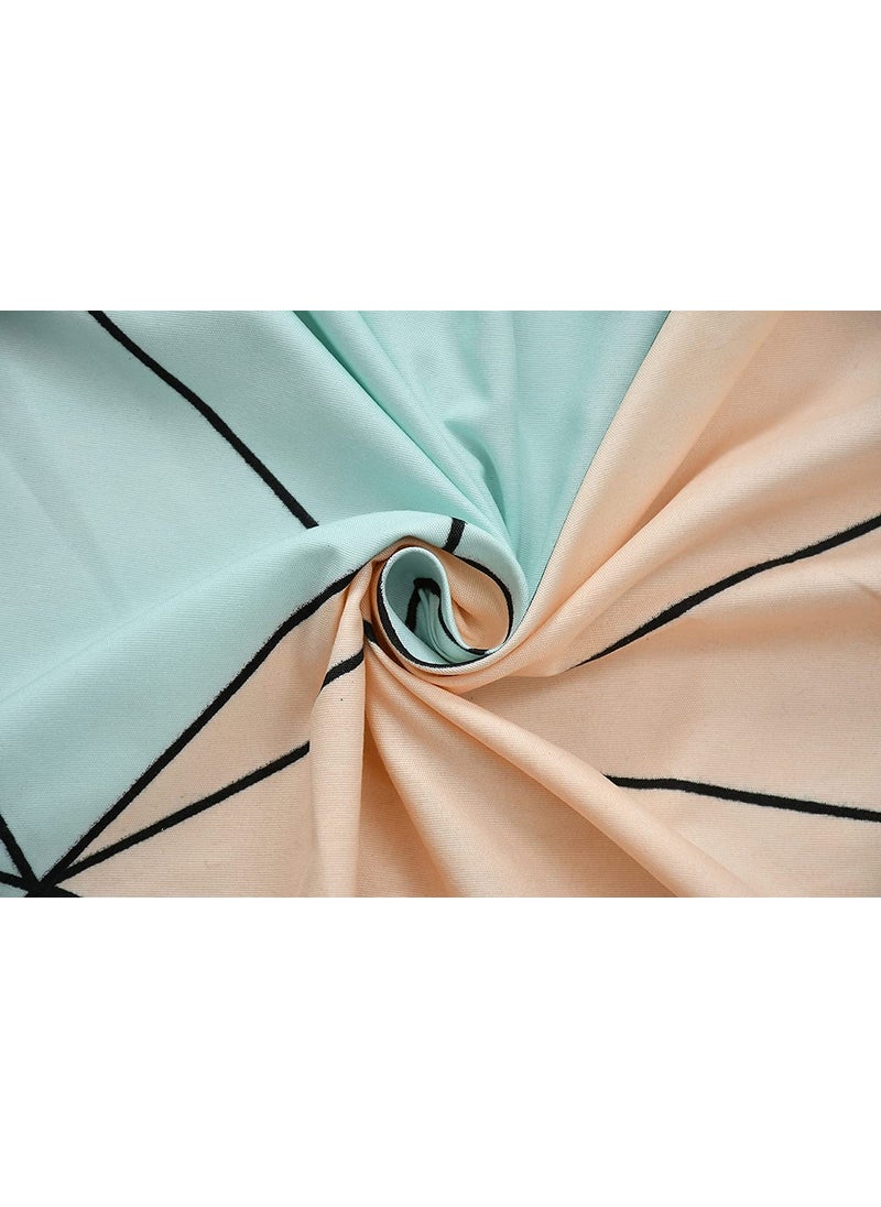 DECOMIZER Cotton Feel All Around Elastic Fitted Glace Printed Queen Size Double Bed Bedsheet With 2 Large Pillow Covers Fits Upto Mattress Of 8 InchesSize60X78X10 InchesDesignBeige Green300 TC