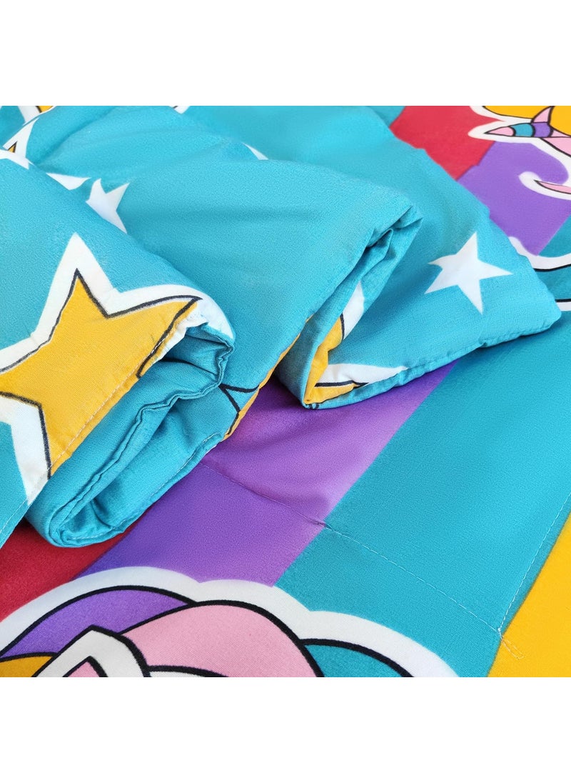 Harbell Home 150 GSM Glace Cotton Kids Single Bed 250 Tc Reversible ComforterAc Blanket for WinterQuiltsDuvet Unicorn Black