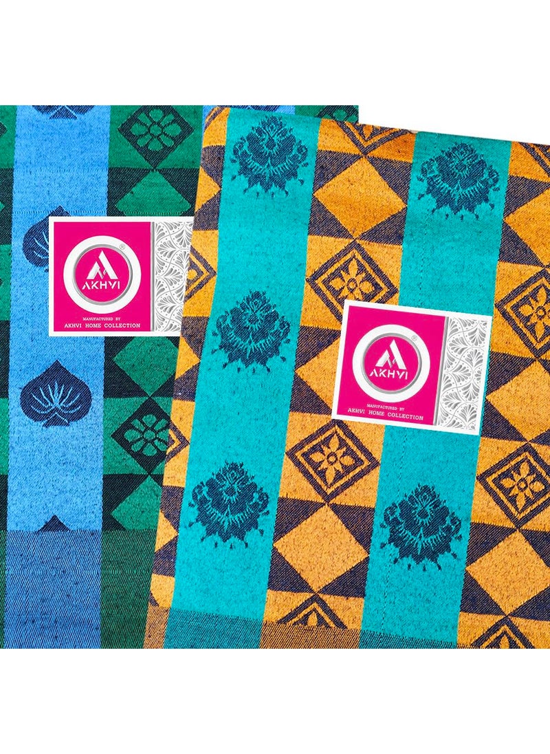 AKHVI Hygge Haven Blanket Embrace Warmth and Style Multicolor Pack of 2 Size 140 X 220