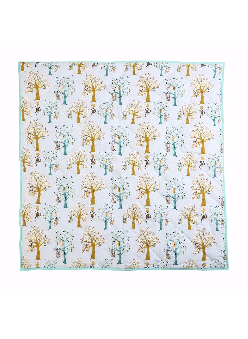 Jamio Firati Tree Monkey Desgin Babies Kids Super Soft Printed Quilt Comforter Blanket Soft Bed 200 GSM08 YearsSize L48Inchs B44Inchs