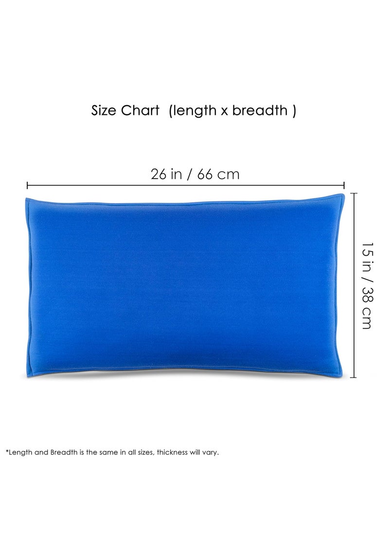 YOFAB Head Rest Pillow 66X38cm Extra Firm Support Compressed Fabric Filling Blue Small 25 in