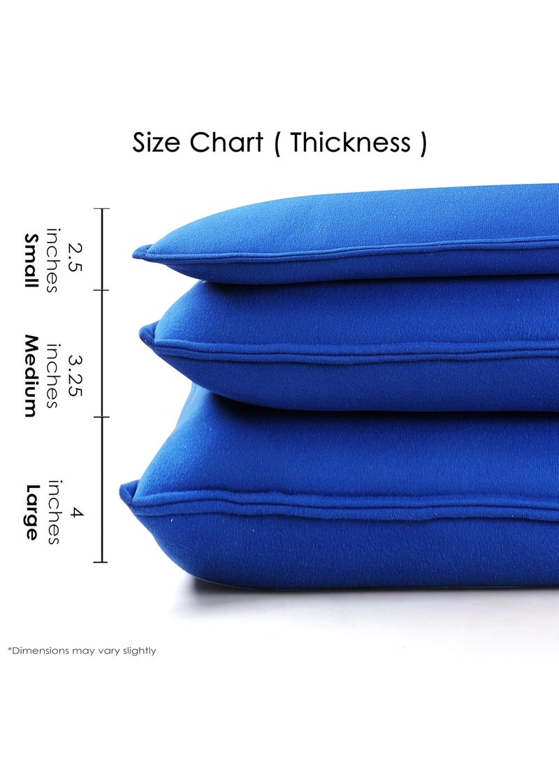 YOFAB Head Rest Pillow 66X38cm Extra Firm Support Compressed Fabric Filling Blue Small 25 in