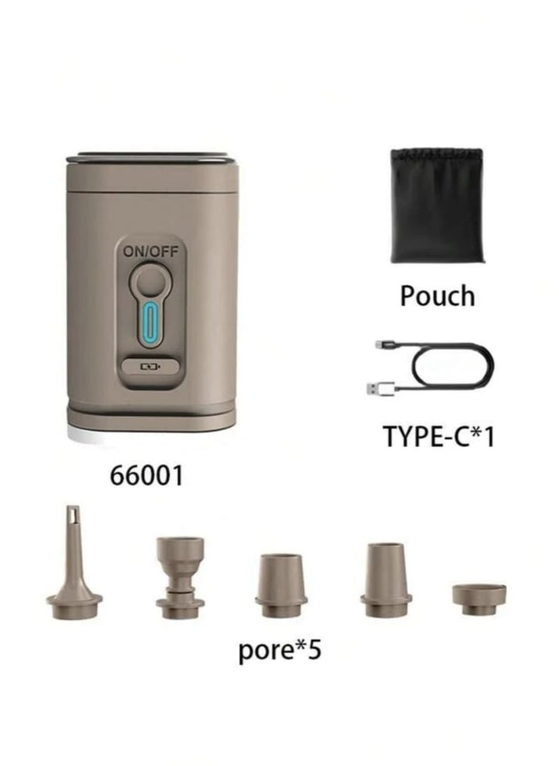 Portable multi-function air pump - safe and durable, smart lock anti-misstart, overheating protection, unique color is loved by young people. USB with 2-level brightness emergency light, tent hangin