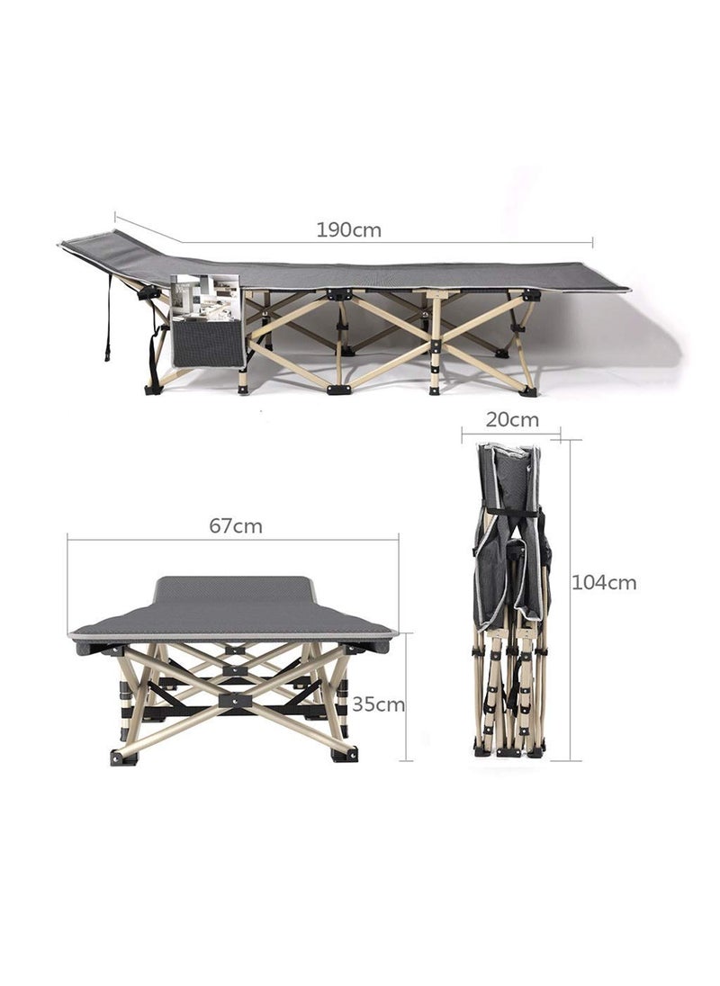 Delavala Camping Cot 220 KgMax Load Portable Foldable Outdoor Bed With Carry Bag For Adults Kids Heavy Duty Cot For Traveling Gear Supplier Office Nap Home Lounging Metal