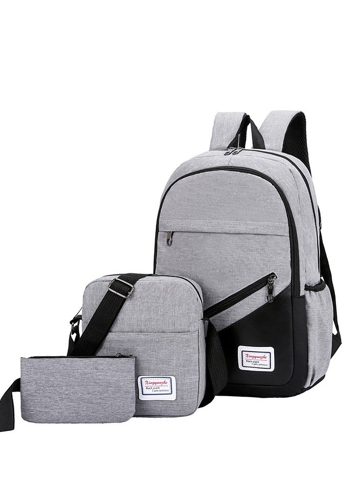 Ramadan Gift Computer Backpack Trendy College Student Backpack Men's Casual Business Large Capacity Travel Bag 3 Piece Set Backpack