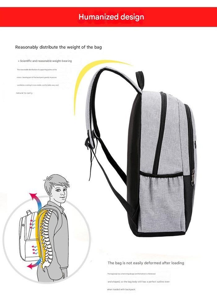 Ramadan Gift Computer Backpack Trendy College Student Backpack Men's Casual Business Large Capacity Travel Bag 3 Piece Set Backpack