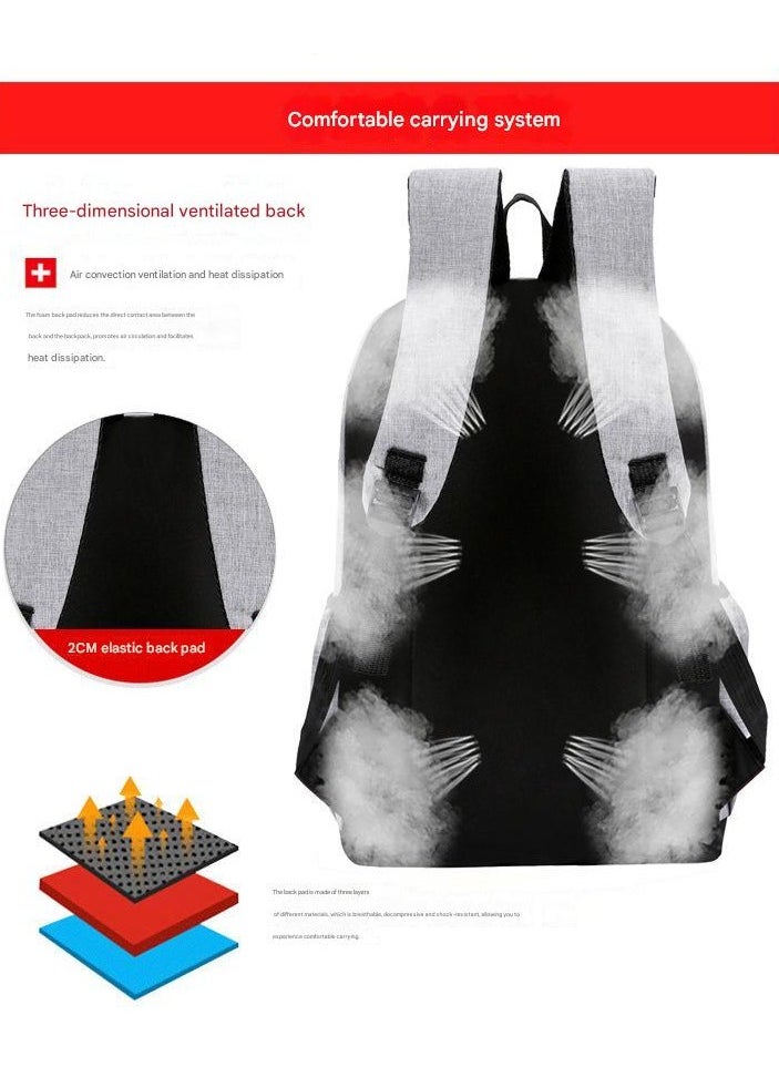 Ramadan Gift Computer Backpack Trendy College Student Backpack Men's Casual Business Large Capacity Travel Bag 3 Piece Set Backpack