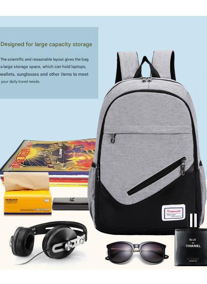 Ramadan Gift Computer Backpack Trendy College Student Backpack Men's Casual Business Large Capacity Travel Bag 3 Piece Set Backpack