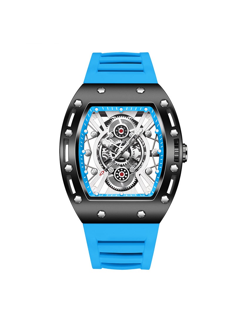 New Kingston Fashion Sport Quartz Watch for Men Black shell and blue surface-Blue Belt