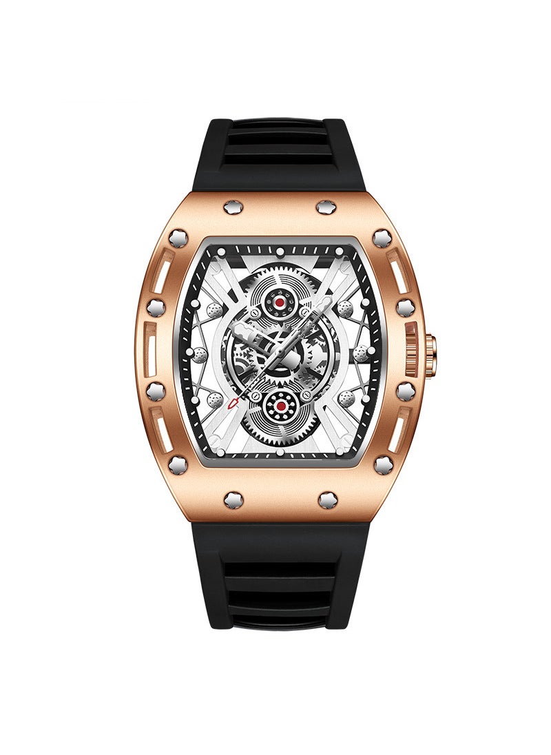 New Kingston Fashion Sport Quartz Watch for Men Rose gold black surface-Black Belt