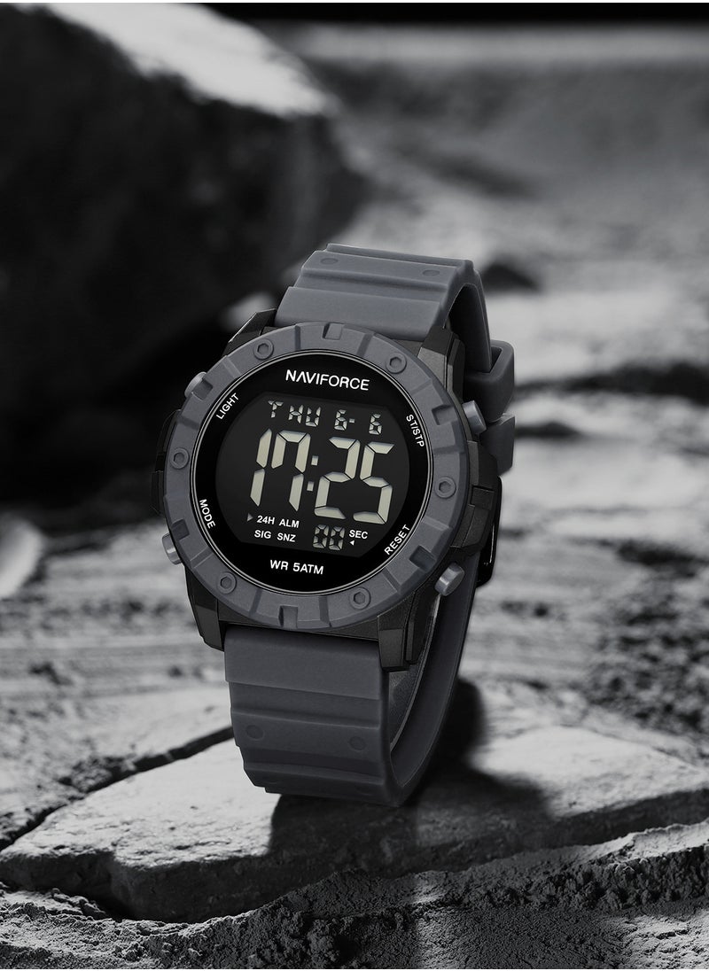 Fumed Silica Strap Multifunctional Digital LCD Wrist Watch For Men NF7110 B/GY/GY