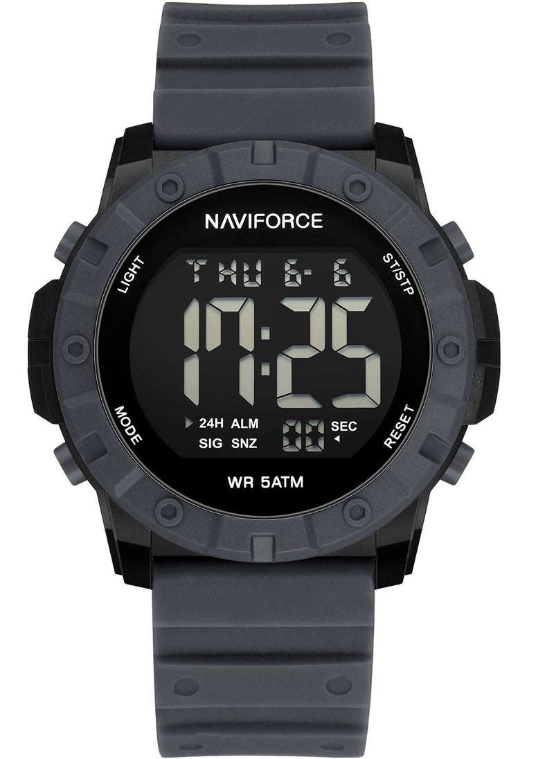 Fumed Silica Strap Multifunctional Digital LCD Wrist Watch For Men NF7110 B/GY/GY