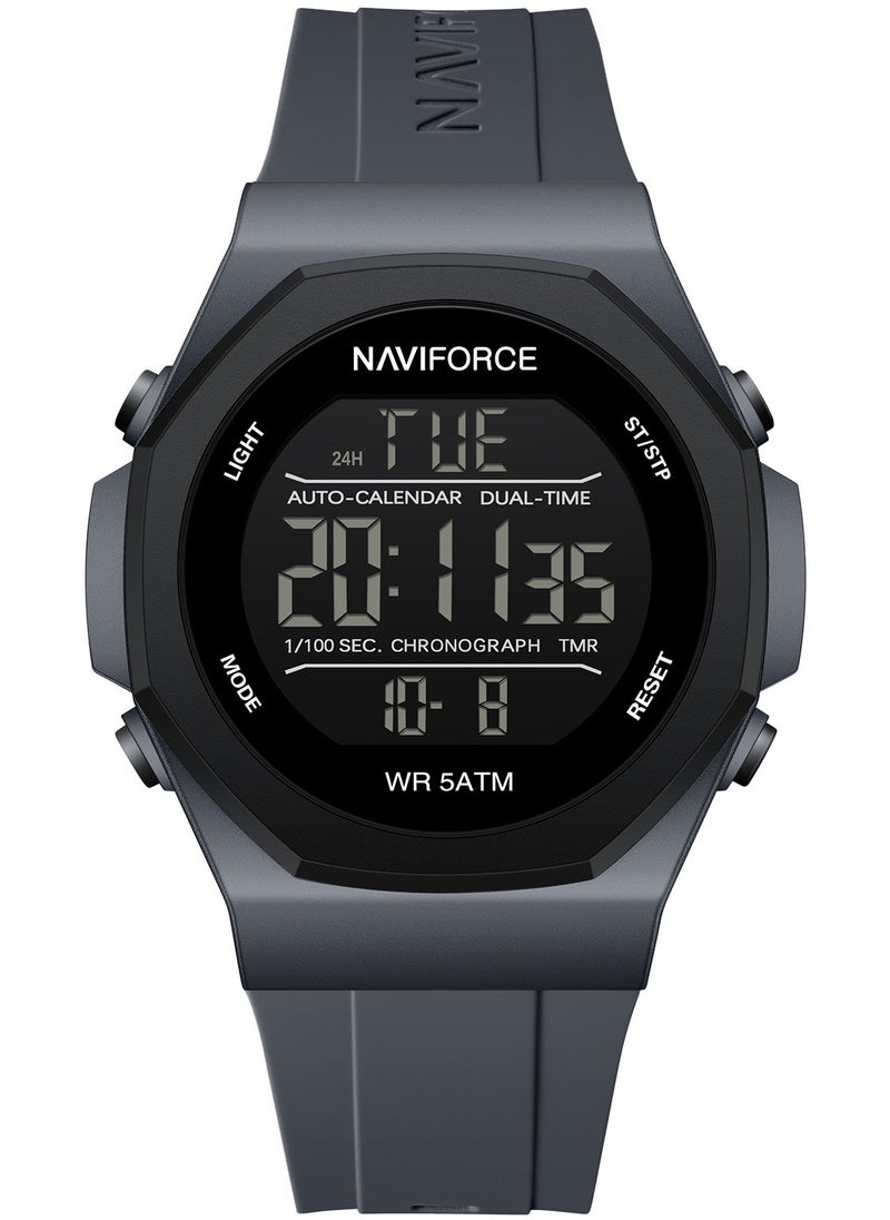 Fumed Silica Strap Multifunctional Digital LCD Wrist Watch For Men NF7117 T.GYT.GY
