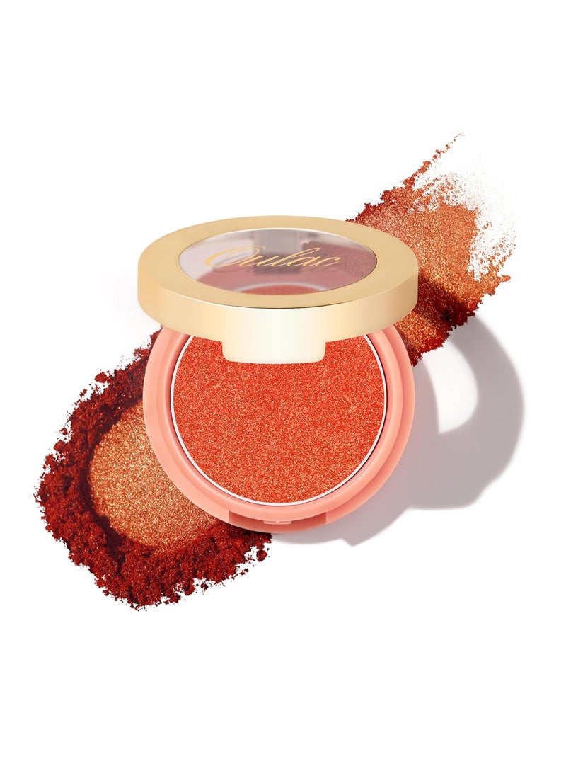 Oulac Orange Luminisers Powdery Blusher for Cheeks Face GlowBrighten Skin As Highlighter Makeup Shimmer BlusherBuildable and Vegan Cosmetics48g F10 Tangerine Tango