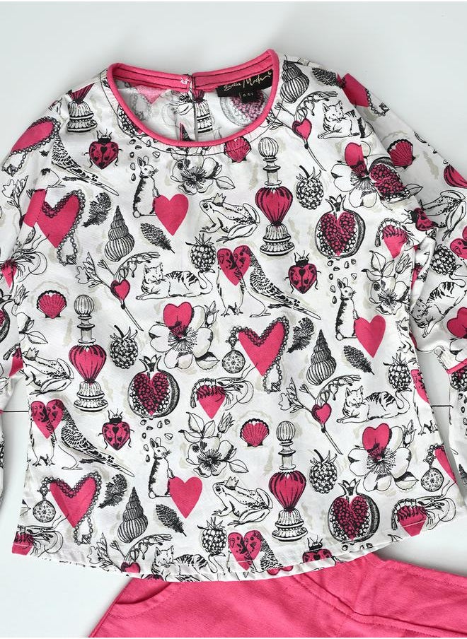 All-Over Print Round Neck Top & Trousers Co-Ord Sets by Styli