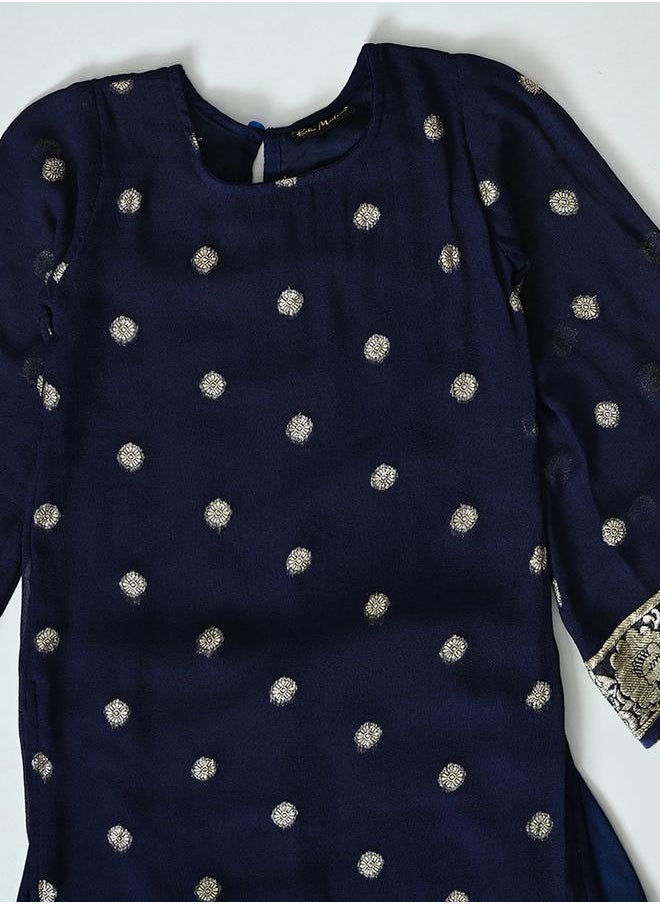 Printed Round Neck Kurta & Tiered Sharara Set by Styli