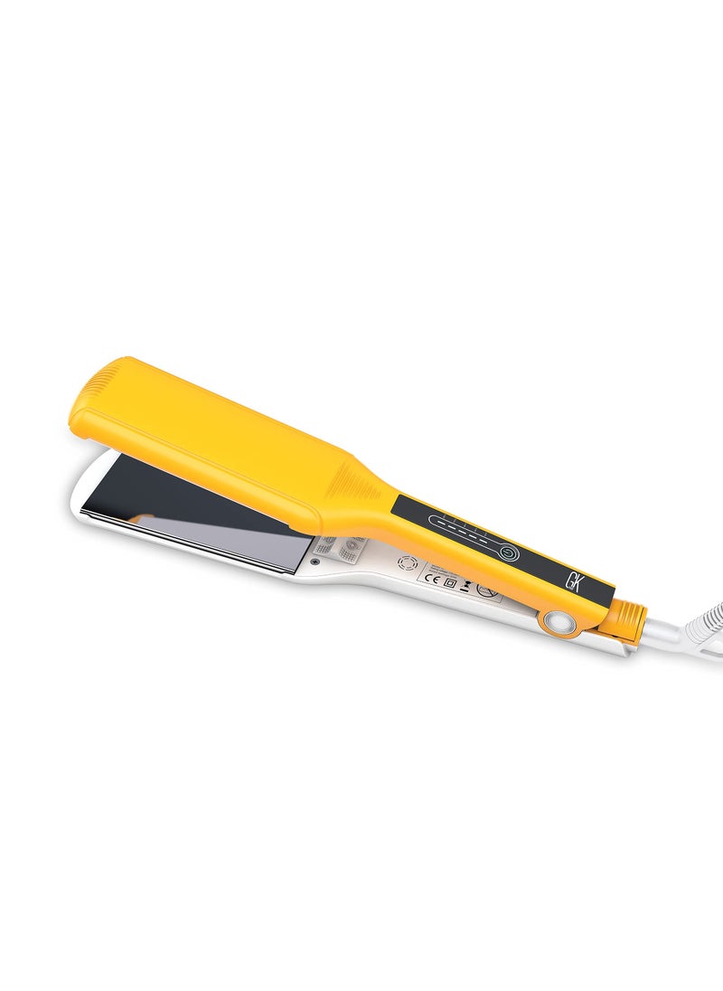 GK HAIR Global Keratin One Control Titanium Styling Flat Iron, 1.5 inches Wide Plates, Auto Shutoff, Professional Straightener, All Hair Types, 150C-232C