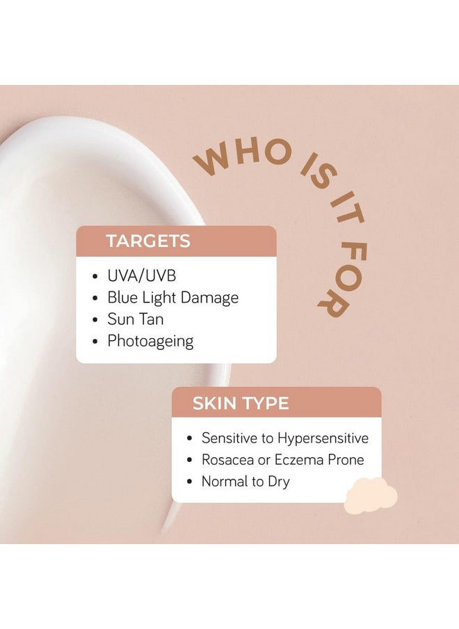 Sensisoothe Mineral Brightening Sunscreen Serum With Ceramides & Rice | Sunscreen For All Skin Types With Spf 50 Pa++++ | No White Cast, & Non-Comedogenic Sunscreen Dermatologist Tested-50Ml