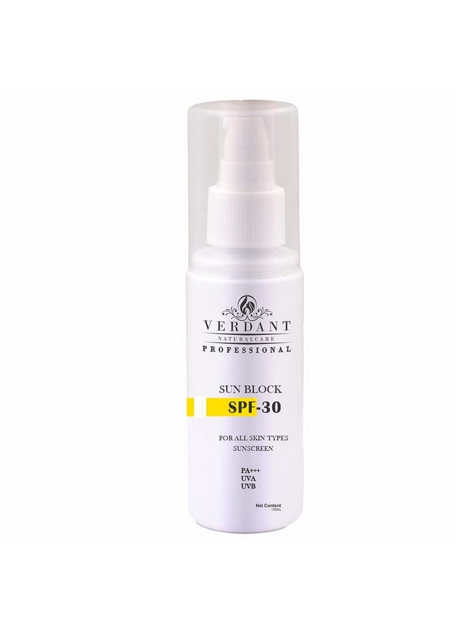 Sunblock Sunscreen Lotion Spf 30 Pa+++, For Women & Men | Uva+Uvb Protection - No Parabens, Sulphates Silicones For All Skin Types 100 Ml