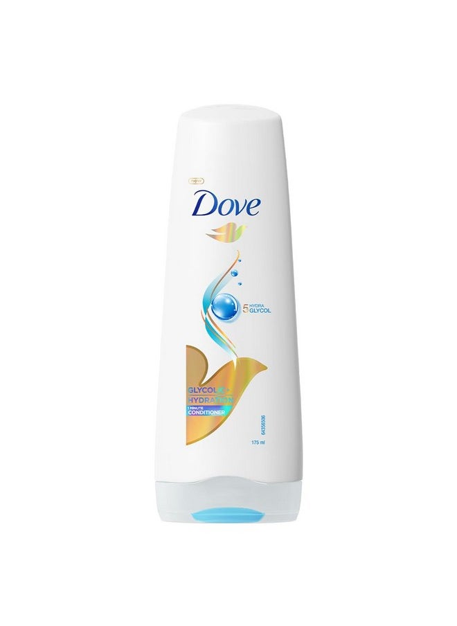 Dove Glycolic + Hydration Floral Conditioner For Dry Hair 175 Ml With 5% Hydra-Glycol For Upto 100 Hours Of Hydrated, Fluid Hair., 1 Count