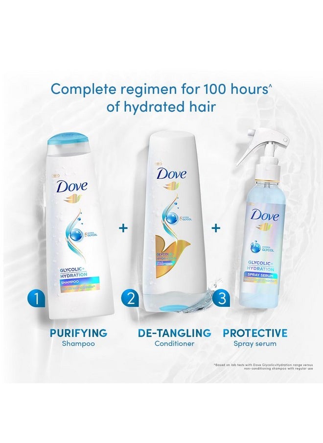 Dove Glycolic + Hydration Floral Conditioner For Dry Hair 175 Ml With 5% Hydra-Glycol For Upto 100 Hours Of Hydrated, Fluid Hair., 1 Count