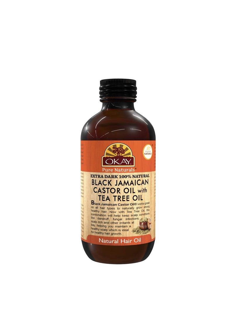 Okay Extra Dark Black Jamaican Castor Oil with Tea Tree Oil 4oz / 118ml